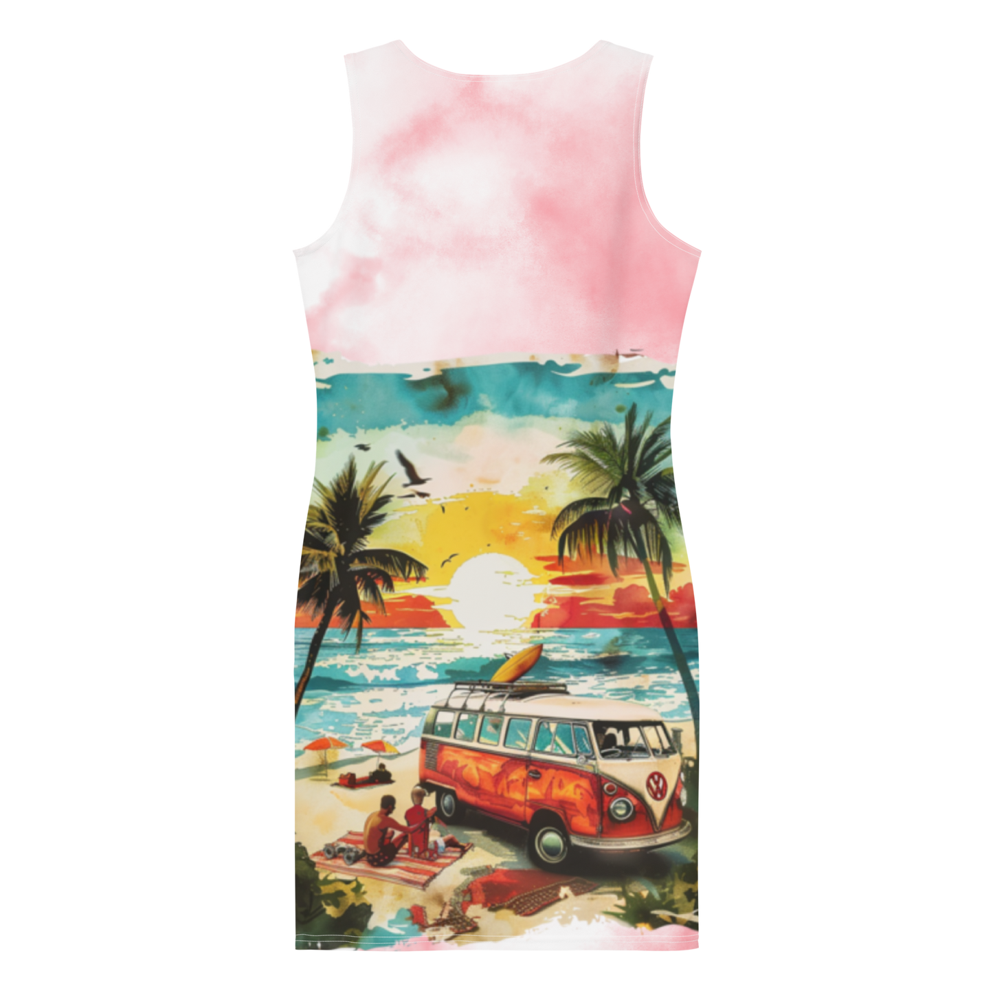 AK Summer Breeze Bodycon Dress_Pink Sunset Surf