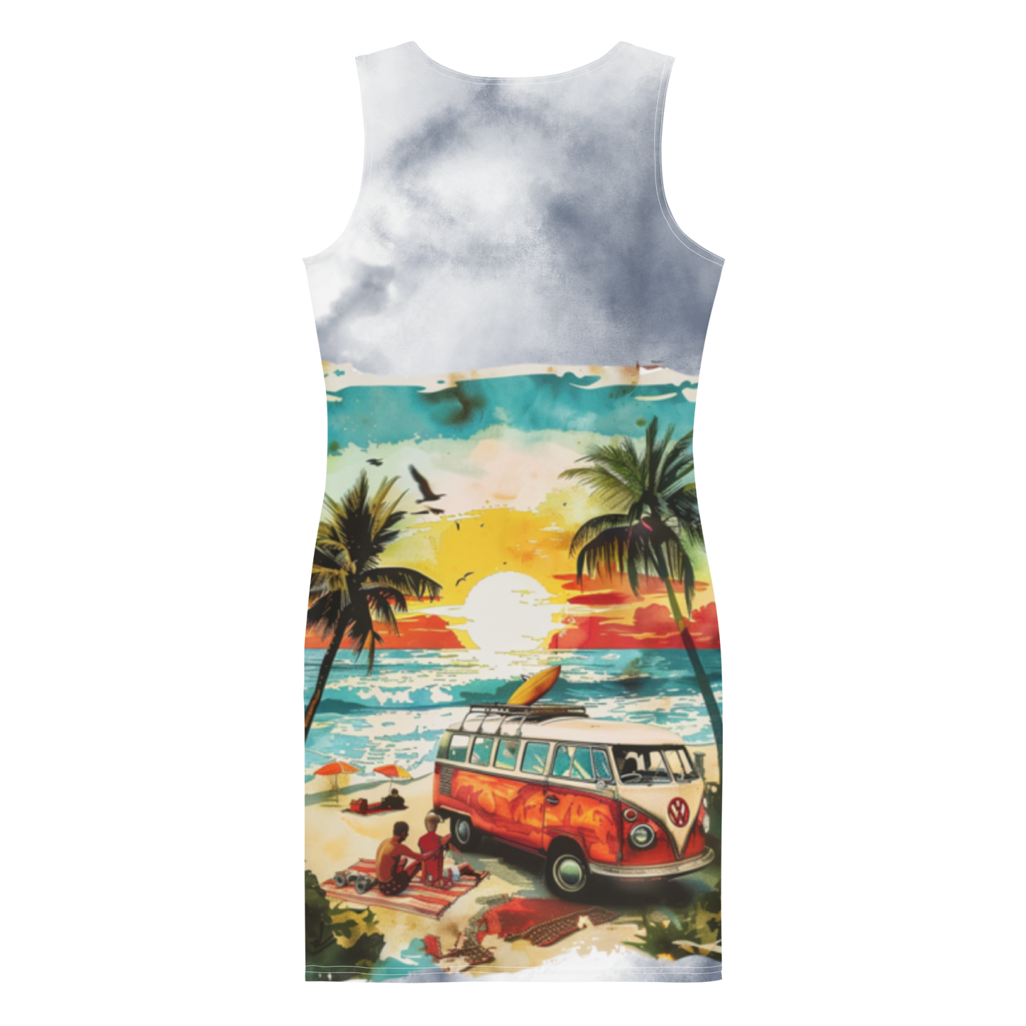 AK Summer Breeze Bodycon Dress_Gray Sunset Surf