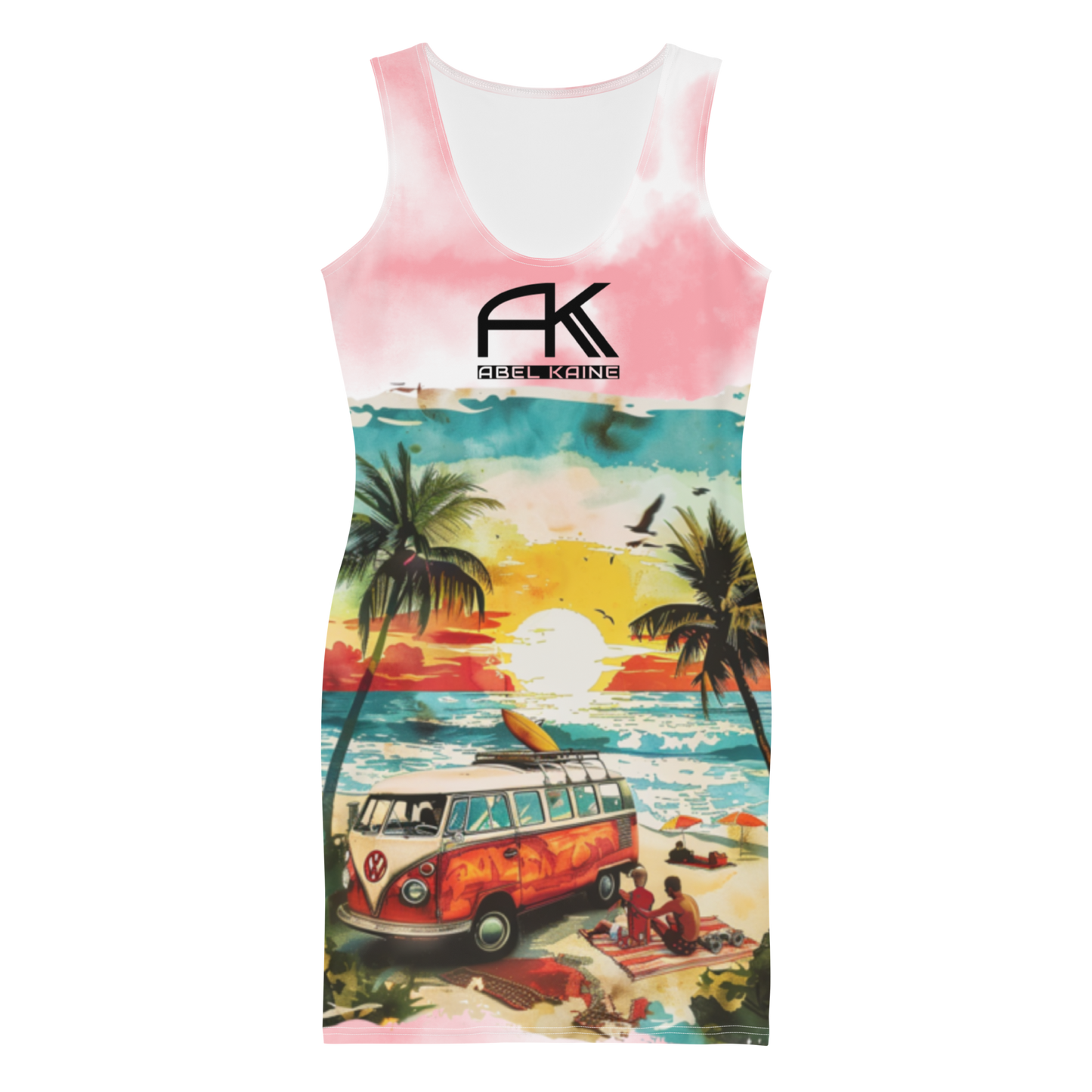 AK Summer Breeze Bodycon Dress_Pink Sunset Surf