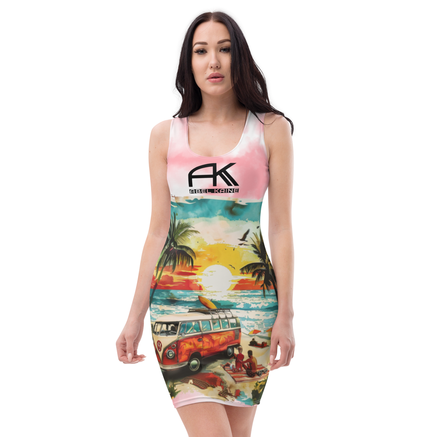 AK Summer Breeze Bodycon Dress_Pink Sunset Surf