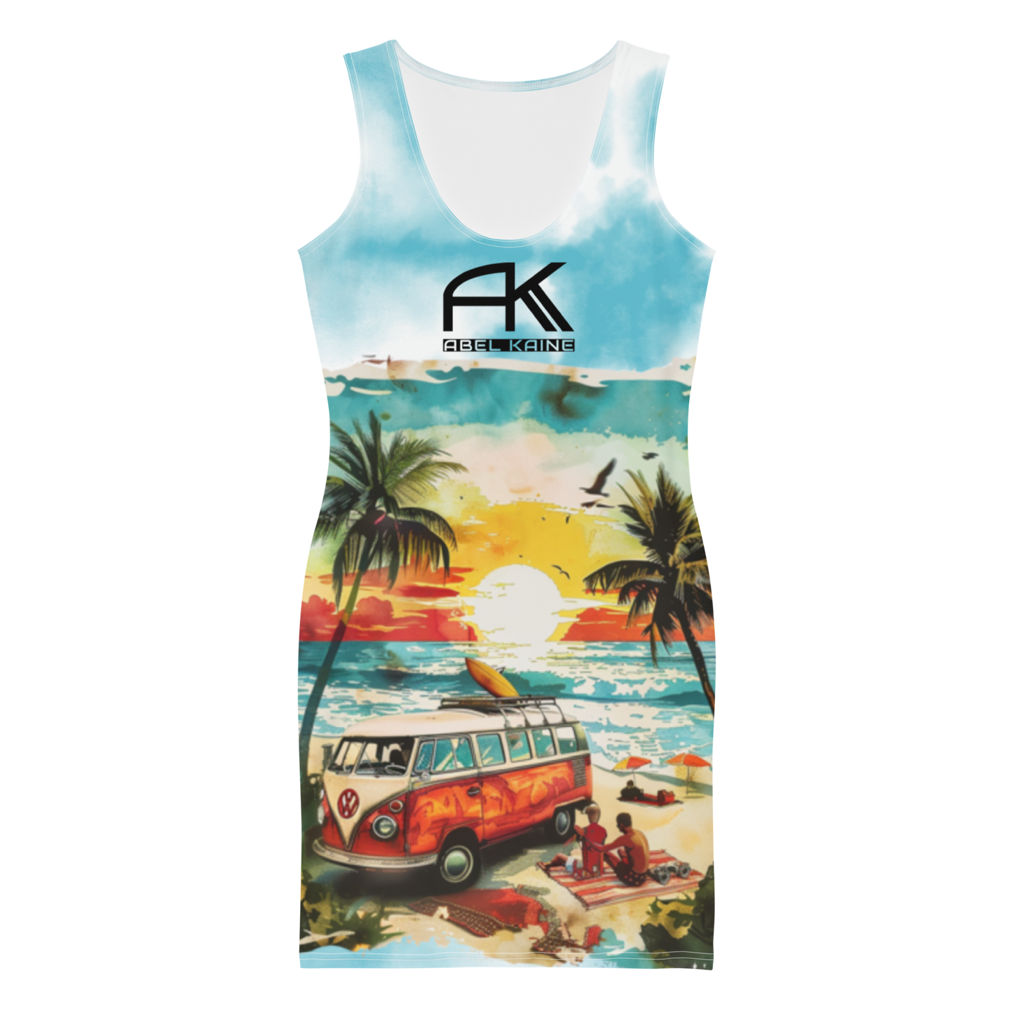 AK Summer Breeze Bodycon Dress_Blue Sunset Surf