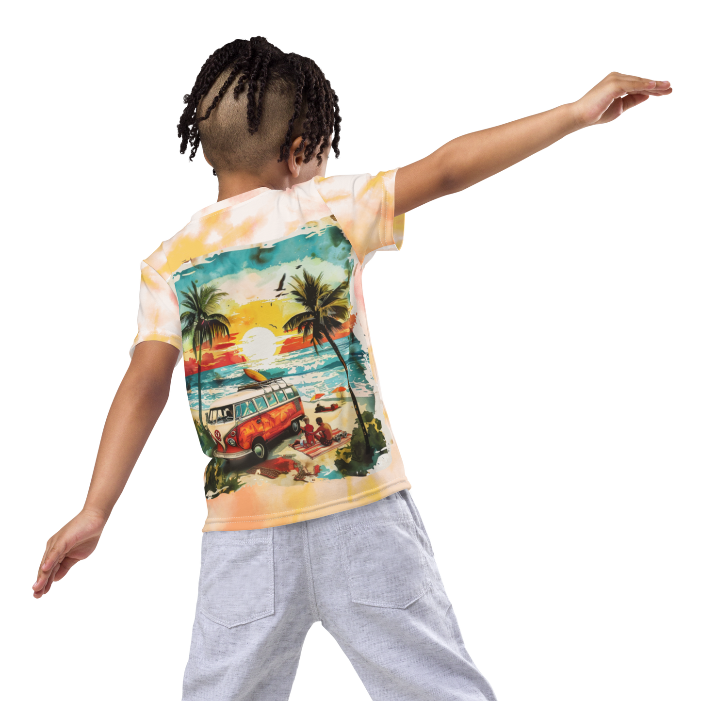 AK Summer Breeze Kids Tee_Orange Sunset Surf